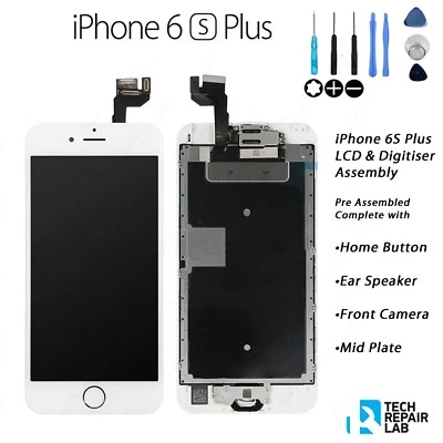 iPhone 6S Plus Complete Retina LCD Digitiser Touch Screen Assembly w/Parts WHITE - Image 1 of 4