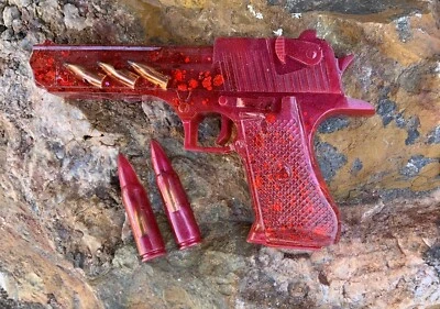 Réplica modelo de pistola Desert Eagle 1911 pistola de arte roja resina hecha a mano exhibición de armas de EE. UU. Foto 1 de 4