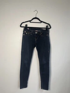 True Religion Women's 29 Medium Wash Straight Leg Jeans Back Flap Pockets USED - Picture 1 of 5