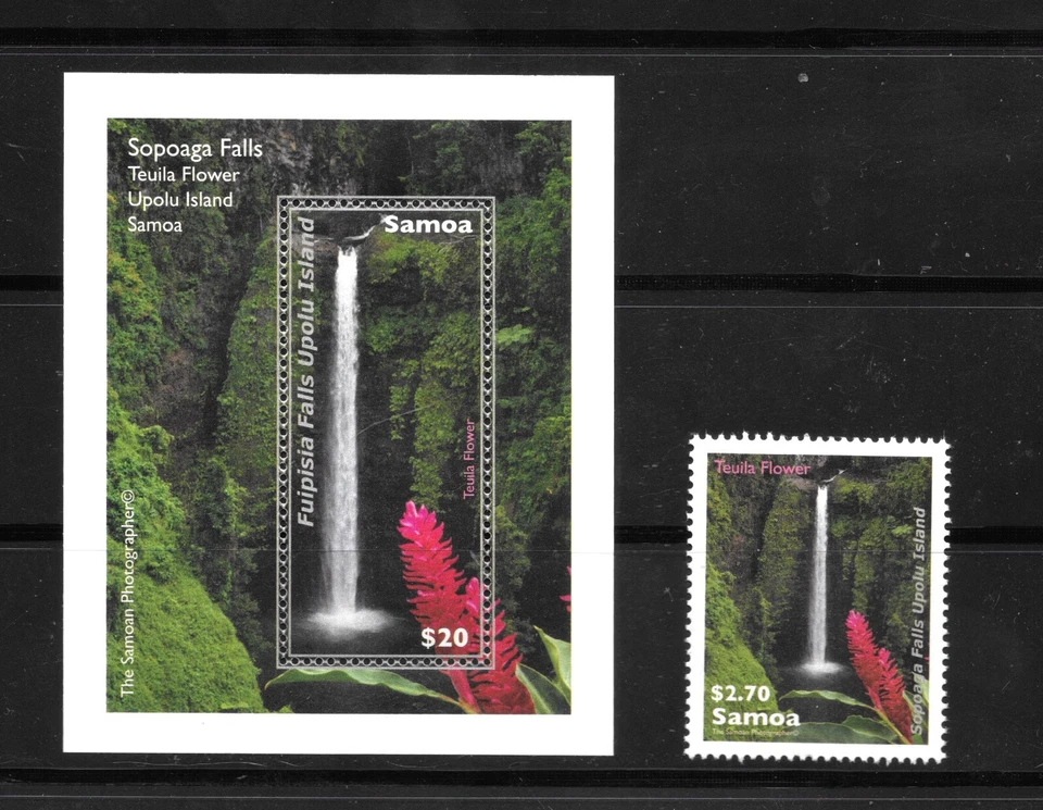 DEC-SAMOA MNH SINGLE E SOUV. FOLHA SC#1154-1155 CACHOEIRA SCV$19,25 - Imagem 1 de 1