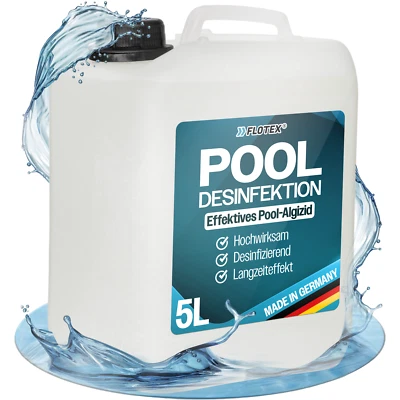 Flotex Pool Desinfektion 5L Poolreiniger Pooldesinfektion Wasser algizid