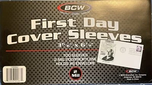 Fundas BCW Primer Día - Paquete de 100 para Sobres Estándar 6 3/4 - Imagen 1 de 1