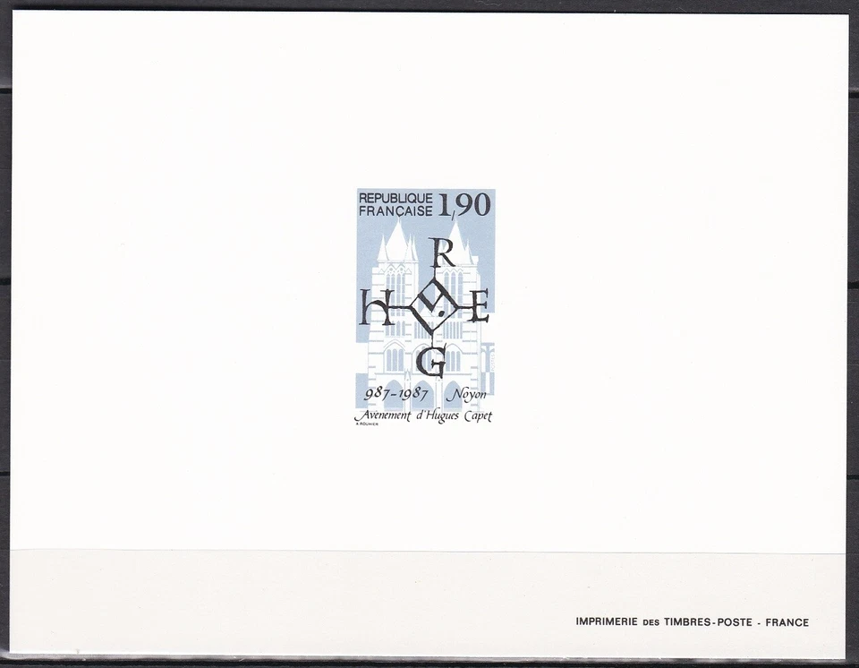 France Sc2046 Accession of Hugh Capet, 1st King of France, Deluxe Proof - Image 1 of 1