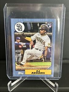 2022 Topps Mini CJ Abrams Blue Parallel ‘87 Throwback Rookie Card /10