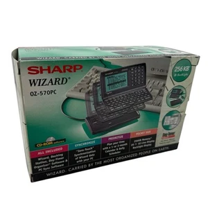 Sharp Wizard OZ-570PC WITH DOCK Pocket Organizers Personal PDA Data Pocket 256KB - Photo 1 sur 17