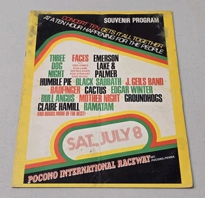 1972 Rock Festival Souvenir Program Pocono Intl Raceway Black Sabbath Faces Etc - Picture 1 of 5