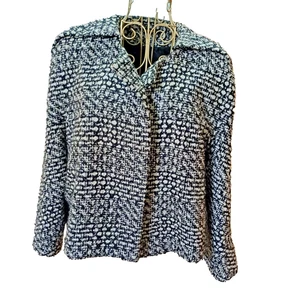 Carla Zampatti Black and White Tweed Cropped Jacket size 14 - Bild 1 von 7