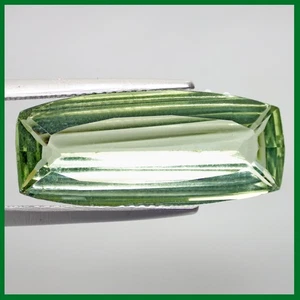10.00 Cts BEST RECTANGLE (23 x 10 mm) NATURAL GREEN AMETHYST (PRASIOLITE) GEMS - Picture 1 of 7
