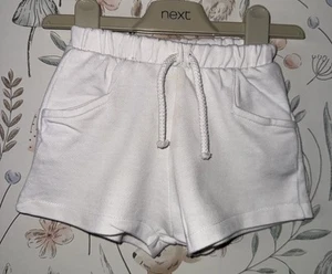 Girls Age 2-3 Years - Zara White Jersey Shorts - Picture 1 of 3