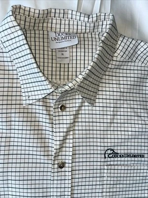 Ducks Unlimited Checked Men's Button-Down Long Sleeve Shirt Size XL Embroidered - Image 1 of 4