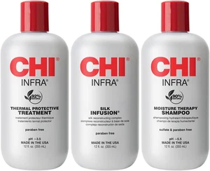CHI CHI Infra Trio Kit for Unisex 3 Pc 12Oz CHI Silk Infusion, 12Oz CHI Infra... - Picture 1 of 12