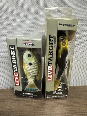 (LOT OF 2) LIVETARGET SUNFISH 3.5" 5/8OZ TOPWATER LURES - FROG 4 5/8” 7/8OZ - Image 1 of 4