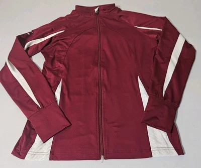 Chaqueta Mizuno Mujer PERFORMANCE Mediana Roja Cremallera Completa Bolsillos Tecnológicos Atléticos Usada en Excelente Condición Foto 1 de 4