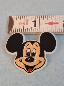 Vintage Walt Disney Mickey Mouse Face Plastic PIn 1½" × 1¼" - Picture 1 of 6