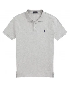 Polo Ralph Lauren Personalizado Calce Ajustado Polo Gris Para Hombre Talla Grande - Imagen 1 de 9