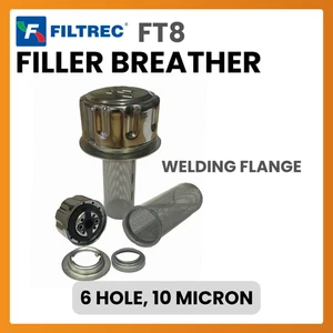 Hydraulic Filler Breather 6 Hole 10 Micron with Welding Flange No Pressure Valve - Picture 1 of 2