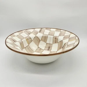 MacKenzie-Childs 89220-840 Mocha Check Abundance Salad Serving Bowl - Picture 1 of 7