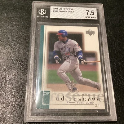 2001 UD Reserve Sammy Sosa BGS 7.5 Chicago Cubs Baseball Card MVP Near Mint MLB - Image 1 of 4