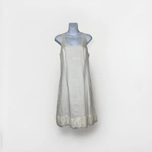 Cynthia Rowley Women’s Sz 4 100% Linen White Dress Lace & Crochet Boho Chic - Picture 1 of 8