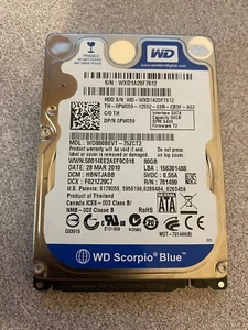 WD Scorpio Blue Western Digital Dell 80GB 2.5" 5400 RPM WD800BEVT Hard Drive - Picture 1 of 2