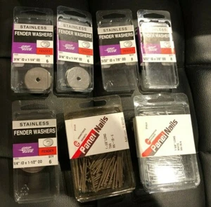Grip Fast Stainless Fender Washers 1/4", 3/16" 5/32" Tan White Panel Nails #2102 - Picture 1 of 3
