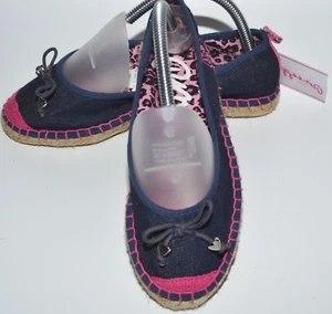 PINEAPPLE DENIM ESPADRILLE BALLET PUMP FLATS SANDALS PINK TRIM UK 4 EURO 37 NEW - Picture 1 of 6
