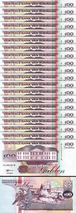 Suriname 100 Gulden 1998, UNC, 20 Pcs LOT, Consecutive, P-139b - Picture 1 of 5
