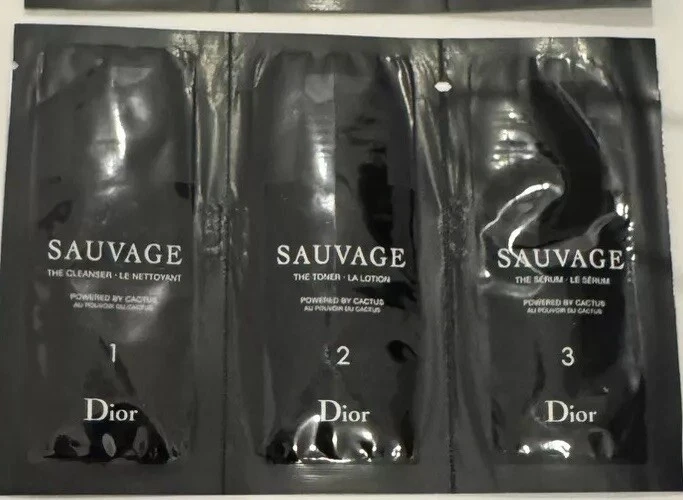 Dior Sauvage Skin Care by Cactus Cleanser/Toner/ Serum Samples