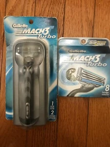 10 cuchillas de cartucho Mach3 TURBO afeitadora de recarga y mango turbo Mach3 Gillette - Imagen 1 de 3