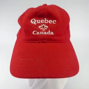 DUBWEAR YOUTH Size Ball Cap Hat Red Embroidered Quebec Canada & Maple Leaf - Picture 1 of 17
