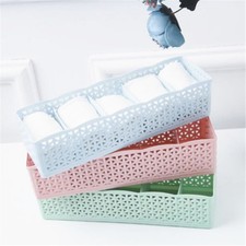 Socks Underwear 5 Grids Storage Box Plastic Container Color Random Storage Box