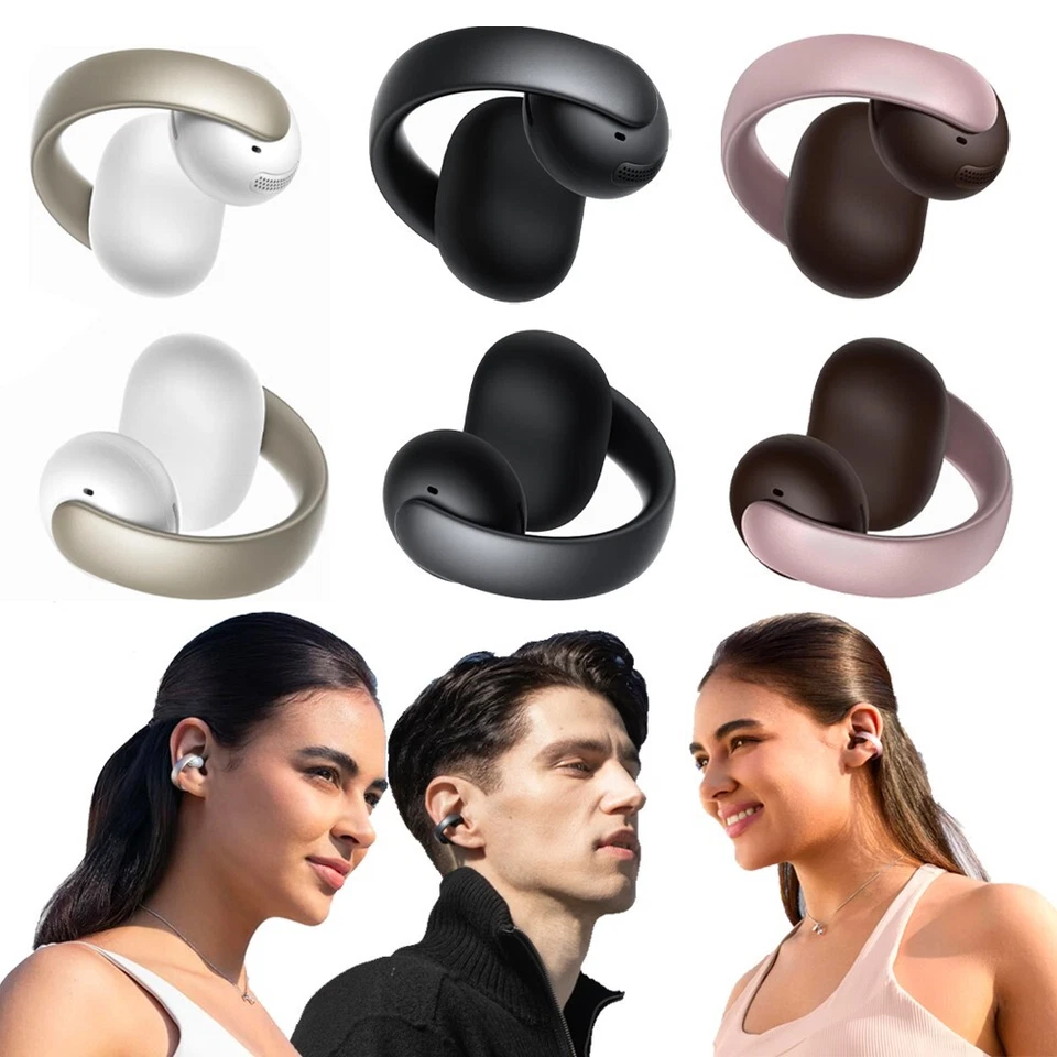 Soundcore AeroClip Open-Ear Earbuds Clip-On Headphones 4 Mic AI-Boost Clear Call - Image 1 of 1