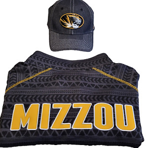 Mizzou Fan Bundle Zou Missouri Tigers 1/4 Zip Pullover XL Cap Hat Black Yellow