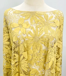 New Collection Made in Italy Mustard Yellow Floral Hi Low Light Poncho Size OS - Picture 1 of 11