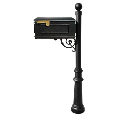 Qualarc Lewiston Post Mailbox in black  - Image 1 of 2
