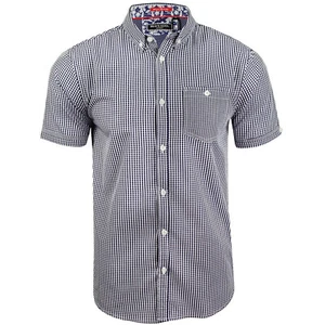 Brave Soul Navy Blue White Checkered Button Down Shirt Size XL Checked NWT A6715 - Picture 1 of 7