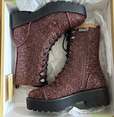 Botines de combate Michael Michael Kors Bryce suela Lug para mujer gruesos brillo 6,5 Foto 1 de 4