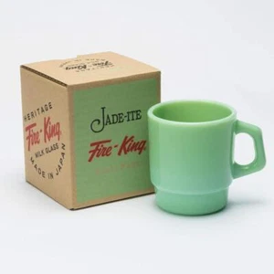 Tasse tasse empilable Fire King Jadéite Jade poignée D avec boite du Japon neuve - Photo 1/9