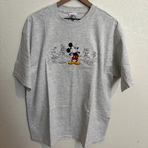 Vintage 90s NWT Mickey Mouse JC Penney shirt Gray XL Embroidered - Picture 1 of 3
