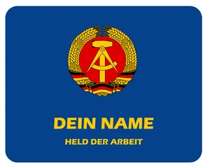 Mousepad Held der Arbeit mit Name 24x19 DDR Kult Büro lustig Mauspad Unterlage - Bild 1 von 1