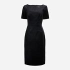 New Jcrew Size 12 Squareneck Sheath Dress In Stretch Velvet - Black