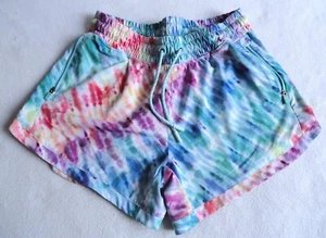 Athleta Girl All Play Rainbow Tie Dye Shorts - Girls Size XL 14 - Picture 1 of 8