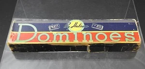 Juego de dominó vintage de Halsam caja original tiene cinta 9" W3 - Imagen 1 de 12