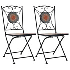 Vidaxl Mosaic Bistro Chairs 2 Pcs Orange/grey