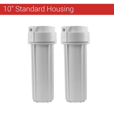 2 x 10" Reverse Osmosis Water Filter White Housing 1/4" NPT with Double O Ring - Image 1 of 2
