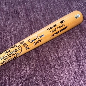 ERNIE BANKS (Cubs) Signed Engraved LOUISVILLE SLUGGER BAT Beckett w/ HOF Inscr - Picture 1 of 7