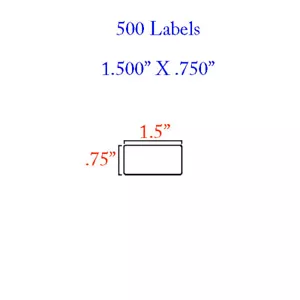 500 1.5" x .750" White Polyester Custom Printed Asset Tracking Labels ID Tags - Picture 1 of 1