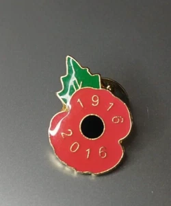 SMALL ENAMEL POPPY BADGE 1916-2016 - Picture 1 of 2