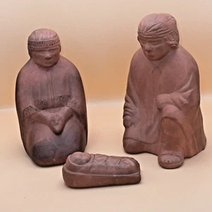 Terrakotta Ton Südamerikanische Familie Statue Figuren Signiert: Gorbea Chile Selten - Bild 1 von 11