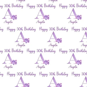 PAPEL DE ENVOLVER PERSONALIZADO LILA CARTA NIÑAS MUJERES FELIZ CUMPLEAÑOS REGALO ADULTOS - Imagen 1 de 2